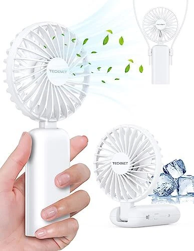 TECKNET Mini Ventilateur Portatif 3 en 1 USB Rechargeable Ventilateur Pliable...
