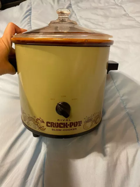 Vintage Rival Crock Pot Slow Cooker 3.5 qt Avocado Green Model 3100/2L
