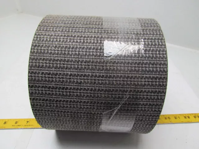 1 Ply Black Interwoven Polyester Brushed Conveyor Belt 20Ft X 7" 0.205" Thick