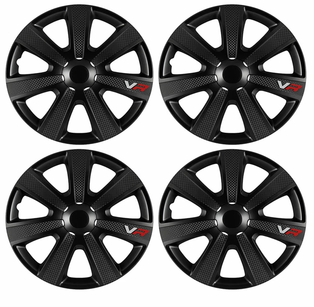 4 x coprimozzo copricerchi VR neri 15" adatti a Toyota Prius Avensis Aygo Yaris