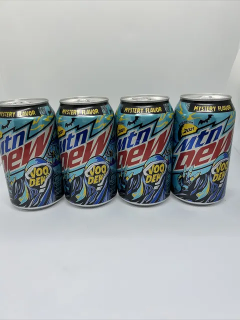 Mountain Dew VOO DEW Mystery Flavor DISCONTINUED 4 Cans 2021 Collectors