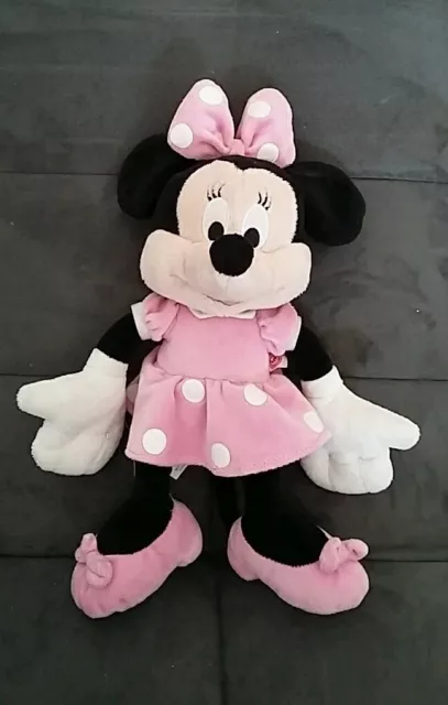 peluche doudou Minnie robe rose à pois Disney Nicotoy 30 cm + noeud TTBE