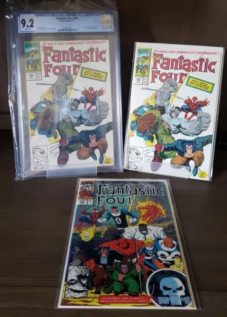 The Fantastic Four #348 CGC 9.2 WP + #348 & #349 Raw, High Grades. 3 Comic Set!