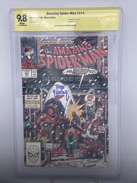 Amazing Spider-Man 314 SIGNED by Todd McFarlane 9.8 CBCS SS CHRISTMAS COVER cgc