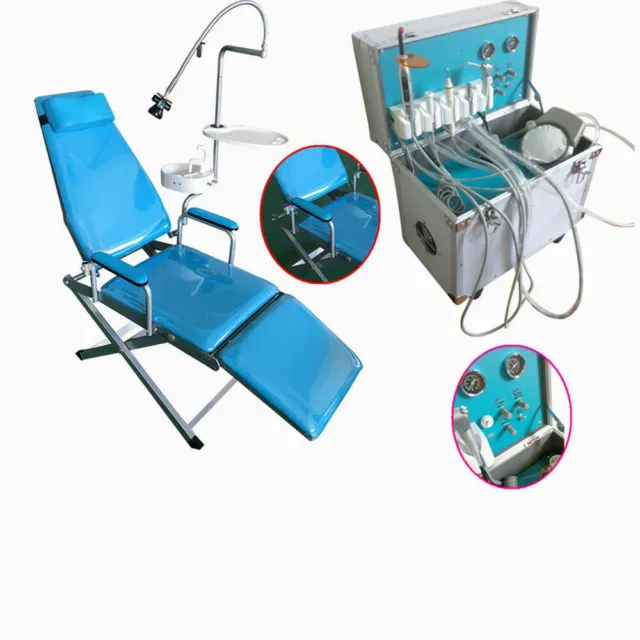 NEW Dental Lab Delivery Unit 4h Folding Chair Ultrasonic Air Compressor Portable