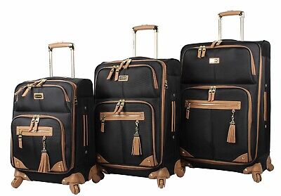Steve Madden Designer Luggage Collection - 3 Piece Softside Spinner Suitcase Set