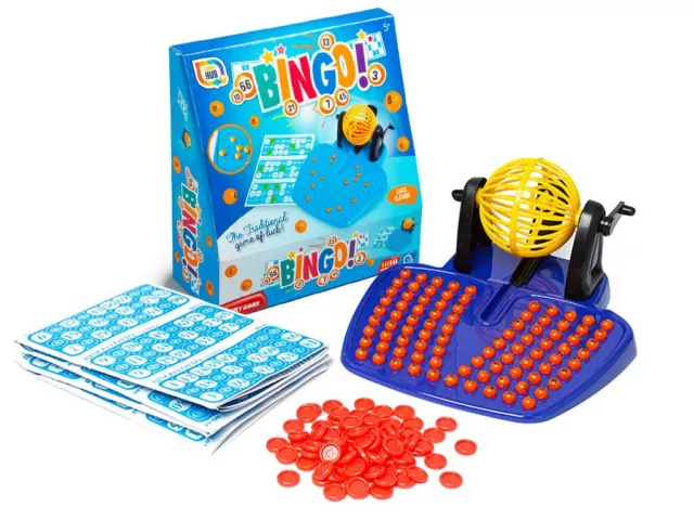 Clásico Bingo Máquina 90 Numerado Bolas 48 Tarjetas Juego Vaso Jaula Lotería