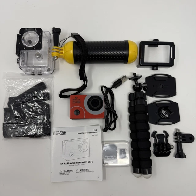 EXPLORE ONE 4K Action Camera with WiFi Bundle With Many