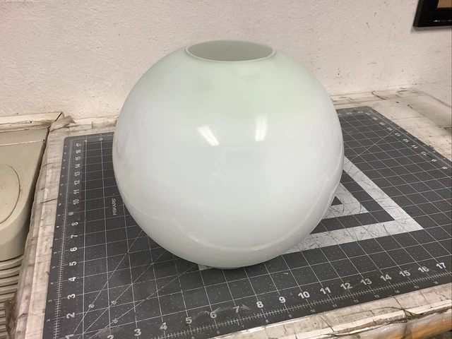 B&P Antique Lamp 8" Opal Glass Ball Shade W/ Green Tint (K239)
