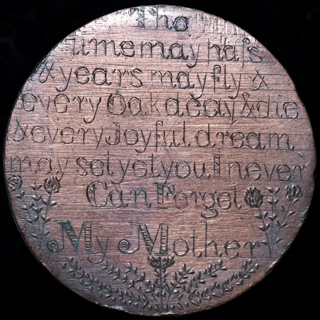 Georgian Engraved Convict Love Token, c.1830. Gift From Henry Bubb To Mother. 2