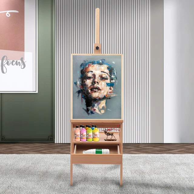 Atelierstaffelei Staffelei Holz Artist Standstaffelei Verstellbar mit Schublade