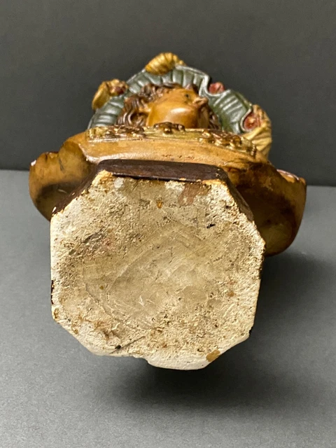 Paire de bustes en plâtre polychrome Fausto et Margherita Acanuti XXe H6198 14