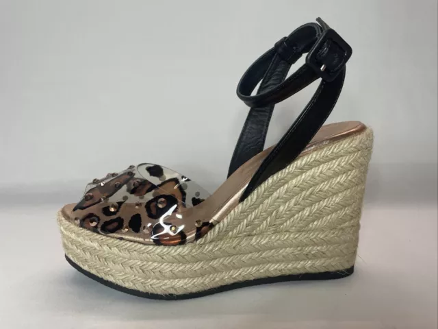 GIUSEPPE ZANOTTI / Leopard Wedge Sandal / Women's Size US 8 2