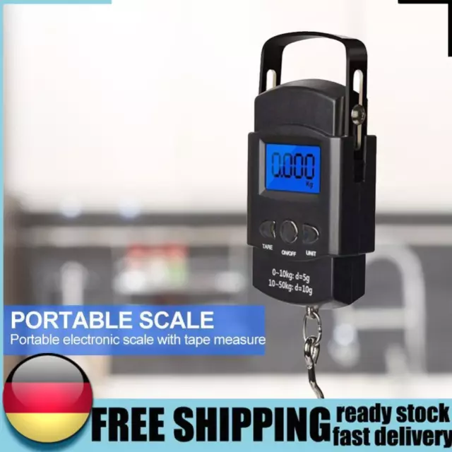 50kg Portable Digital Scale Electronic Hand Held Hook Balance Weighing Home Tool