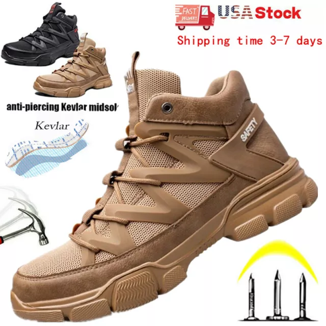 Mens Safety Shoes Composite Toe Work Boots Anti-Punctur Non slip Protective Shoe