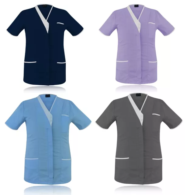 Ladies Nursing Uniform Healthcare Hospital Therapist Top Tunic Women Dress Work