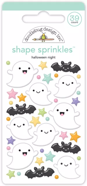 Doodlebug Sprinkles Puffy Stickers Halloween Night Ghosts Bats Stars