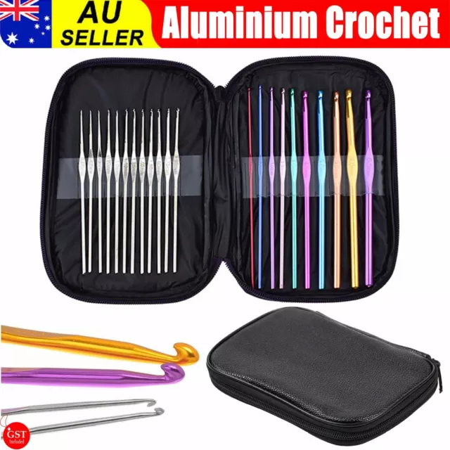 22 Sizes Multi Colored Crochet Hooks Yarn Knitting needles 0.6-6.5mm 22 pcs set