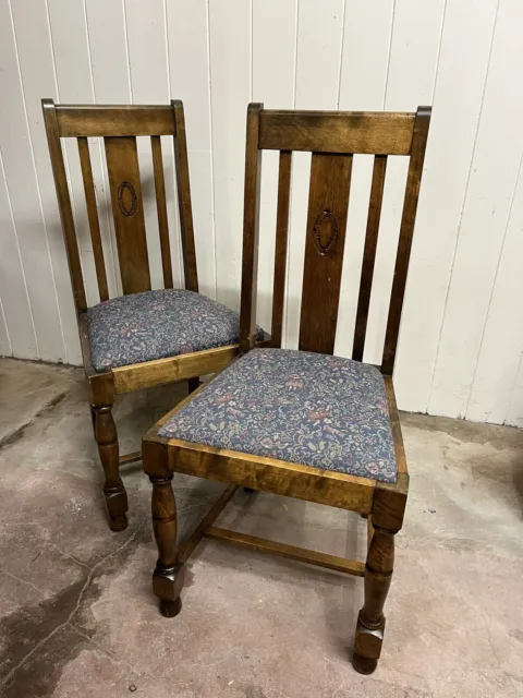 Pair Of Early 20th Century Oak Dining Chairs