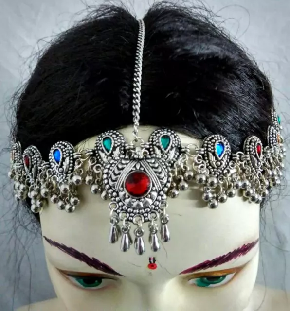 Afghan Head Piece Tribal Jewelry Belly Dance Costume Ethnic Bohemian Head Dress