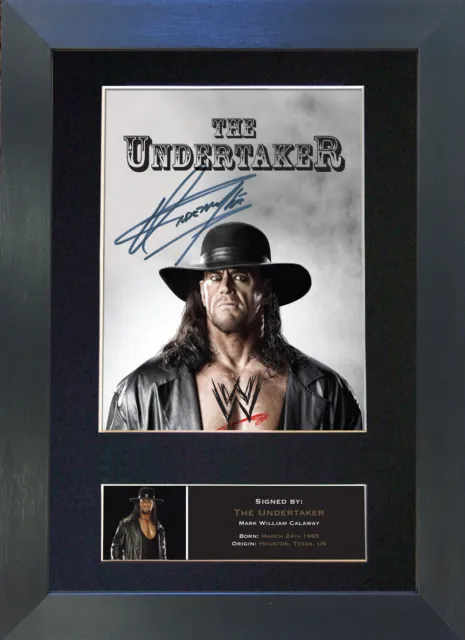 #481 THE UNDERTAKER WWE Signed Mounted Reproduction Autograph Photo Prints A4