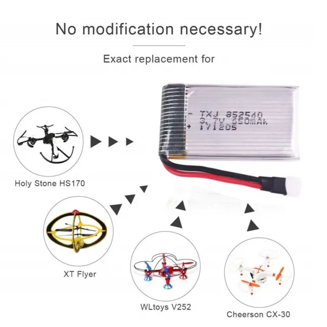 4x 650mAh 3.7V Lipo Battery & Charger For Syma X5C X5SC X5SW RC Drone Quadcopter 3