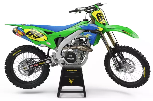 Kawasaki KXF 450 KLX 110 250 450 KX 85 Graphics kit OMX Graphics 2021 2022 2023