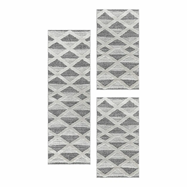 À Poils Ras Tapis Set Chambre à Coucher Tapis 3-D Croix Design 3 Pièces