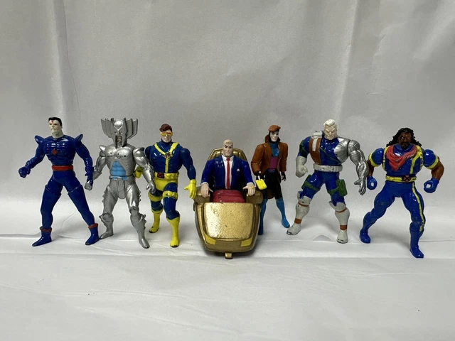 Vintage Toy Biz 1994 Lot 7 Die-Cast Metal Action Figures X-Men Steel Mutants