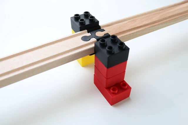 Ponte Adattatore Duplo Per Ferrovia In Legno Per Bambini - Foto 4