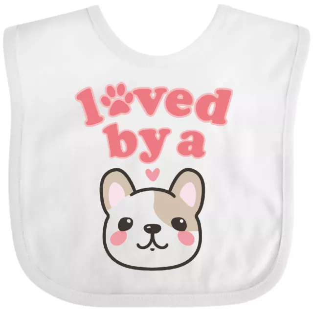 Inktastic Loved By A French Bulldog Baby Bib Frenchie Dog Owner Gift Clothing