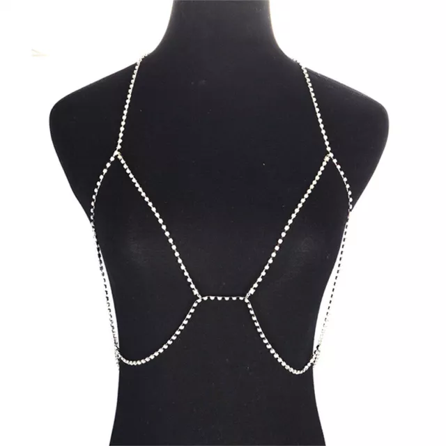 Crystal Chain Women Fashion Bra Harness Summer Beach Bralette Chain Body Jew q-1