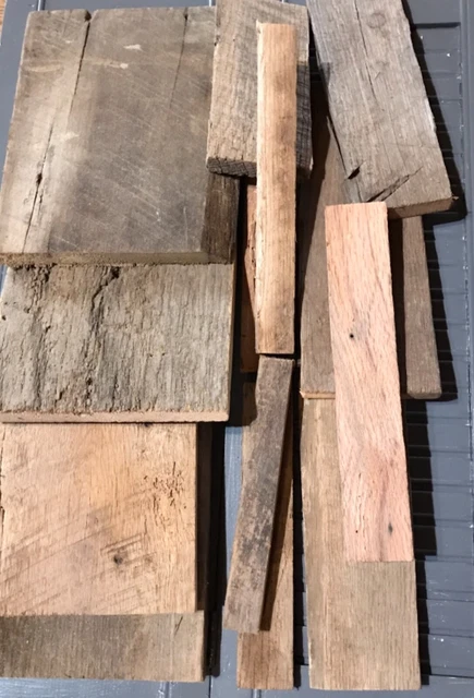 Antique Barn Wood Scraps Weathered Oak or Poplar Rough Sewn Saw Marks Crafts
