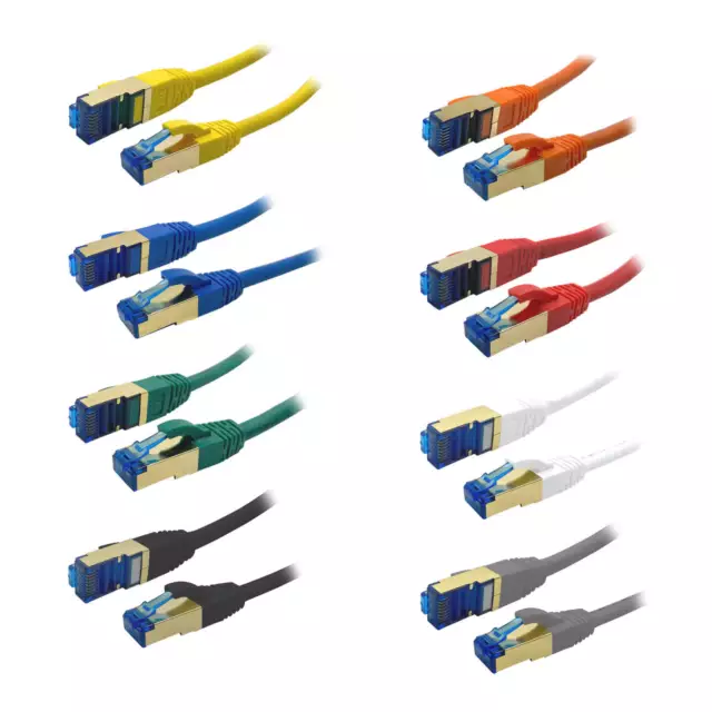 ProfiPatch Cat.6A S/FTP RJ45 mit Cat.7 Rohkabel LSZH PREMIUM Lan Kabel 0,25m-50m