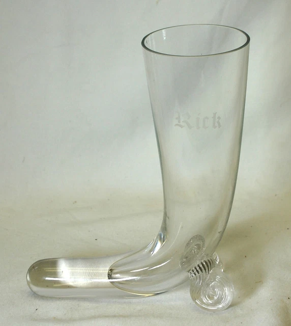 Svend Jensen Blown Beer Glass Boot Horn of Plenty Vase Krosno Poland Vintage