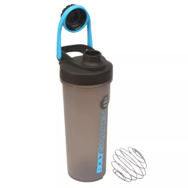 700ml Bolt Shaker Flasche Mixball Flip Deckel Griffe für Protein Shake - blau