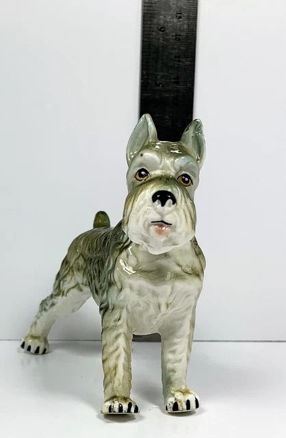 Vintage Schnauzer Figure Figurine Dog 5" x 4"