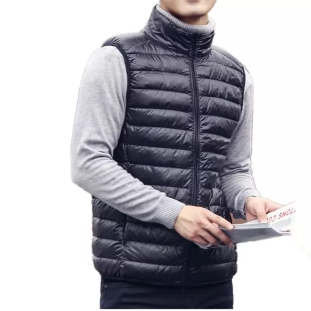 Men's Winter Coat 90% White Duck Down Vest Light Sleeveless Jacket Waistcoat Men