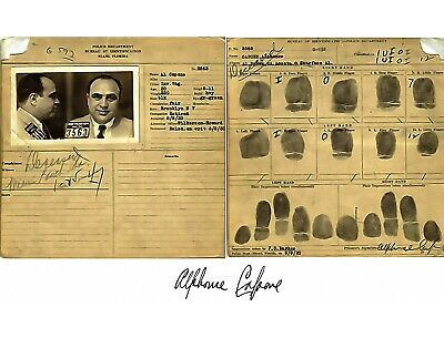 Al Capone Autograph & Booking Sheet Reprint On Original Period 1920s Paper P002 