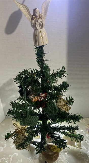 Mini Tree With Vintage Ornaments- Perfect For Desk, Bedroom, Console, Kitchen