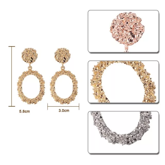 Fashion Punk Gold Metal Dangle Earrings Big Drop Jewelry Geometric Earrings 02