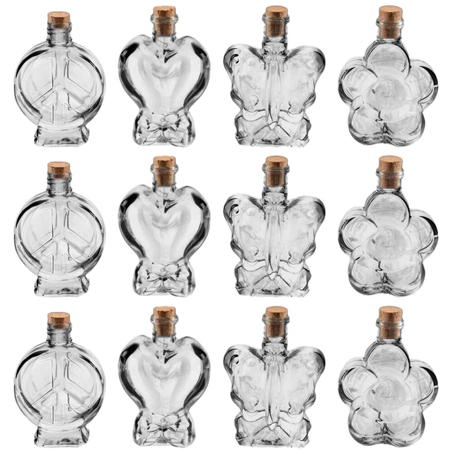 25 piezas Mini Lindas Botellas de Vidrio Botella de Plástico Vidrio Cubierta Terrario