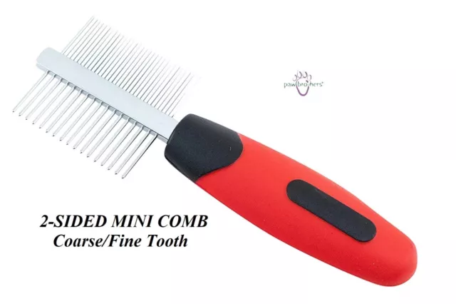 Dog Cat Grooming 2-SIDED Coarse/Fine Tooth MINI FACE FINISHING EYE EAR PET COMB