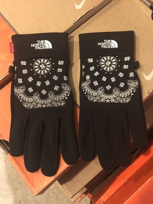 SUPREME X THE North Face Bandana Gloves L Navy New York SF Paisley ...