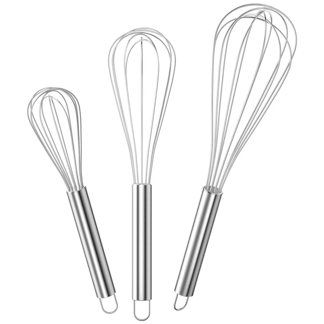 Fouet à Main Professionnel En Inox - 8 Fils, 35 Cm, Avec Anneau Pour Mélange Sans Grumeaux - Ustensile Cuisine Robuste - 10
