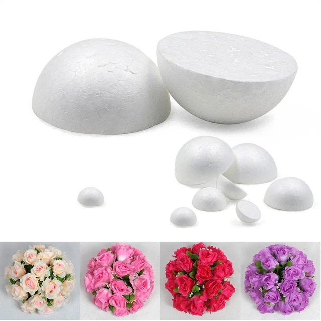 Healifty Lot de 50 demi-sphères en mousse de polystyrène blanc en forme de demi-cercle pour décoration de fête de mariage 6 cm