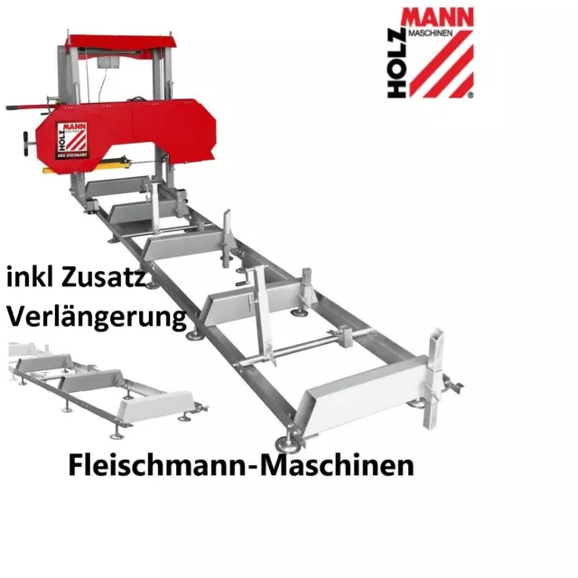 Holzmann Blochbandsäge mobiles Sägewerk BBS550SMART Rollenbahn 3,2m und Sägeband