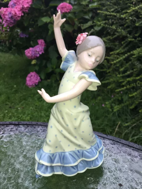 Spanisches Porzellan LLADRO Figur Lolita Flamenco Tänzerin Mädchen Figur. Blau 2