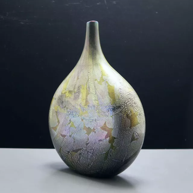 Elegante Isle of Wight Azurene ´Lollipop´ Vase, IOW Glass Blue Azurene 3