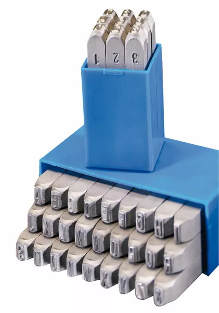 GRAVUREM-S Standard Number Punch + Capital Letters 0-9 +A-Z,& steel stamps /10mm